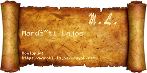 Maróti Lajos névjegykártya
